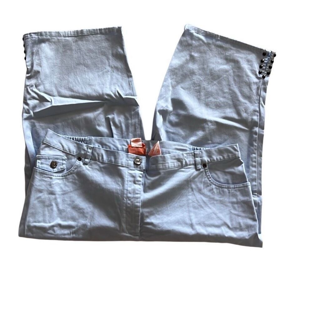 Hearts of Palm Petiwinkle Blue Capri Pants Size 18 New